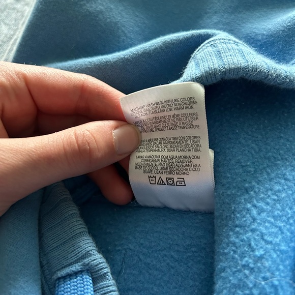 Vintage Adidas Hoodie Baby Blue Unisex Medium - Picture 8 of 10